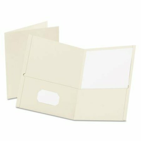 TOPS BUSINESS FORMS Oxford, Twin-Pocket Folder, Embossed Leather Grain Paper, White, 25PK 57504